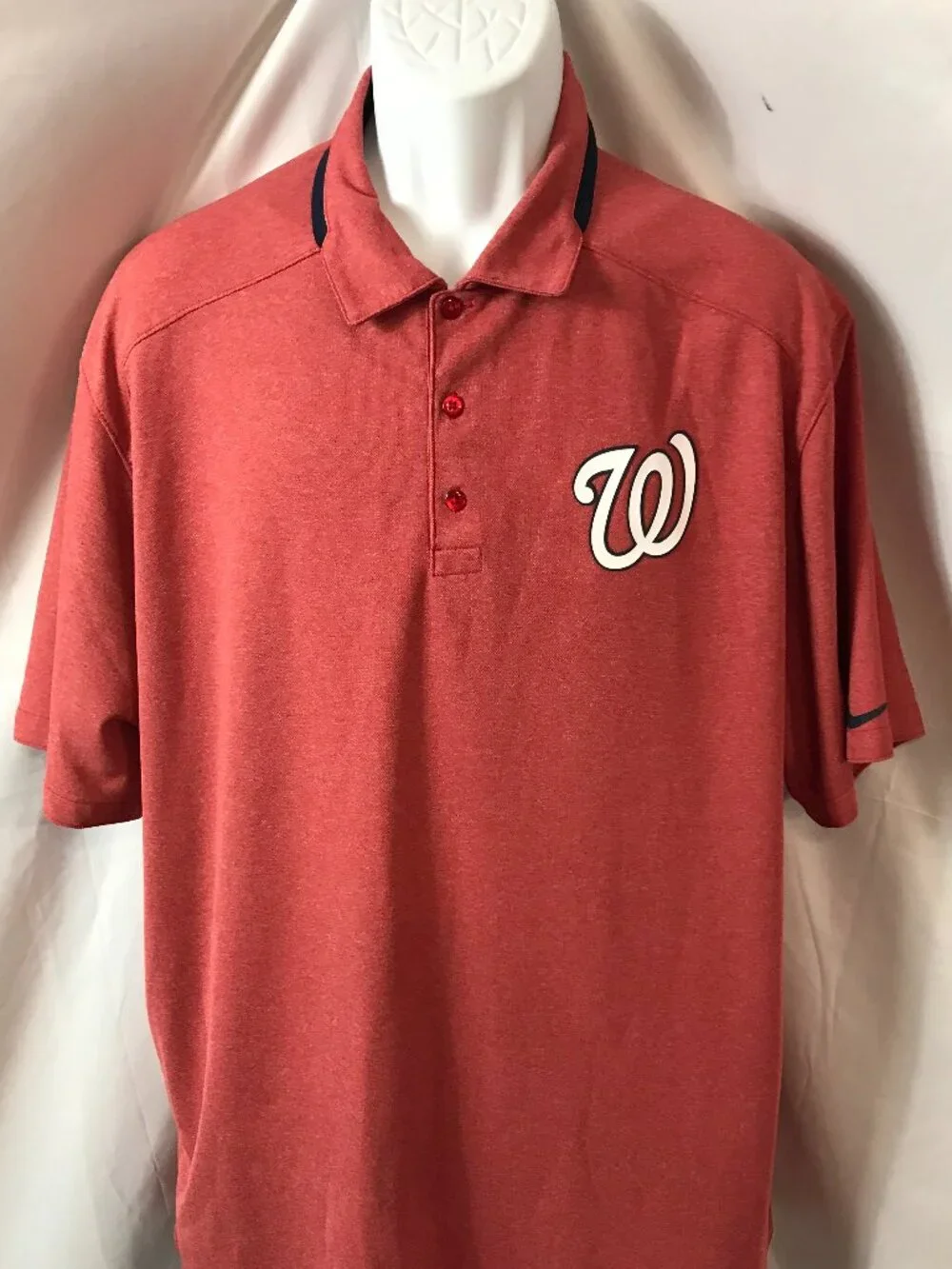 Nike Washington Nationals Activewear Athletic Sport Cut Polo Shirt